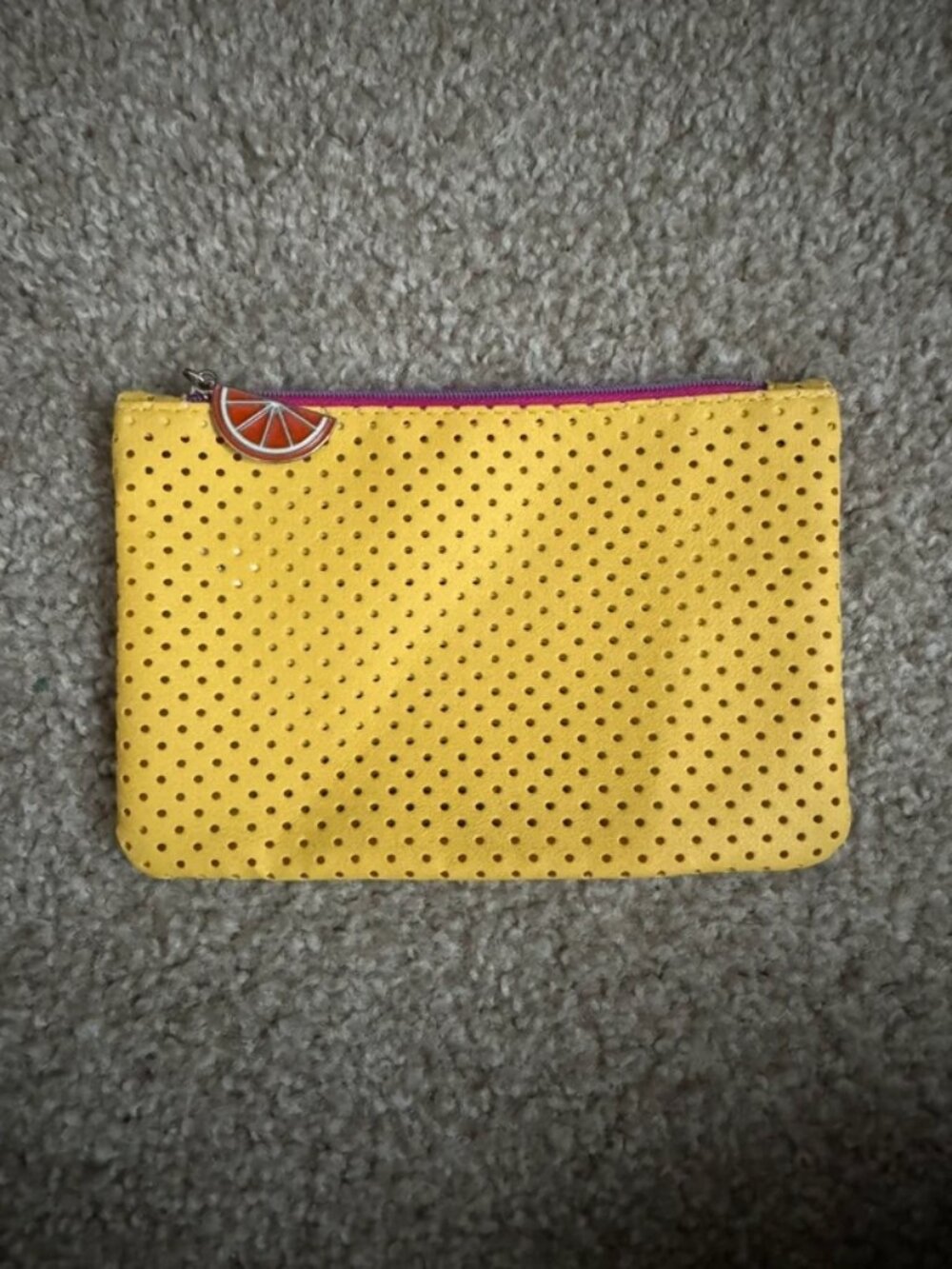 Yellow Ipsy makeup pouch